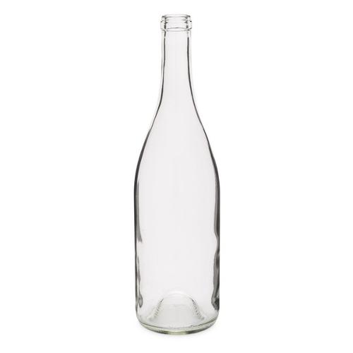 750 ml Clear Glass Burgundy Wine Bottles Cork Finish