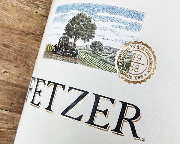 Fetzer – Digitally printed image complemented by gold foiling and embossing
