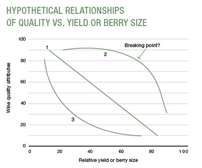 HYPOTHETICAL RELATIONSHIPS ?OF QUALITY VS. YIELD OR BERRY SIZE
